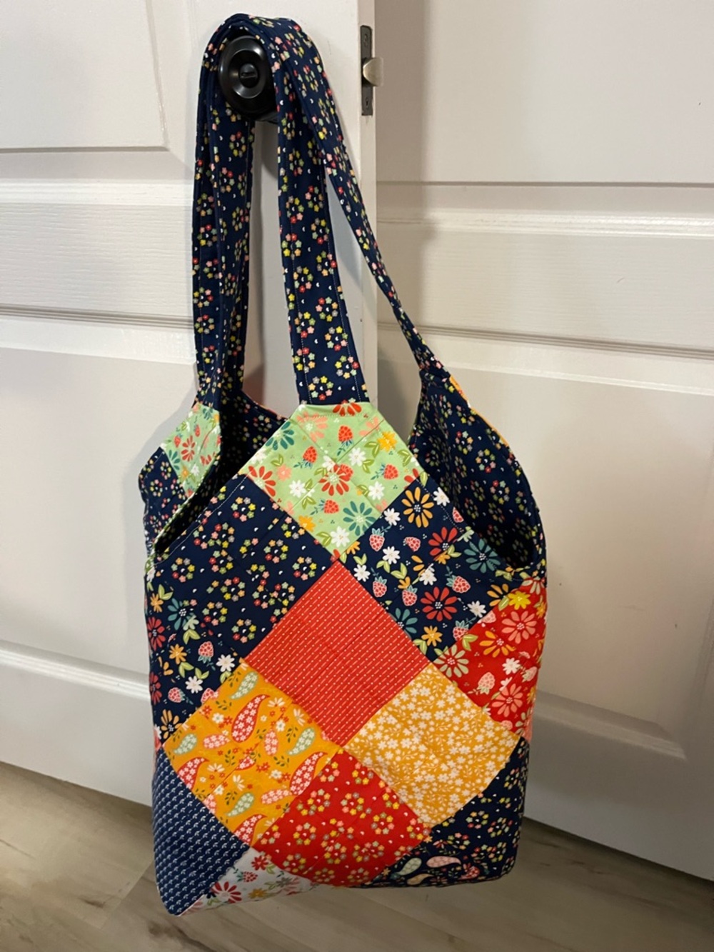 Raspberry Summer Pattern Colorful Mondo Large Bag. . New. Tote. Cotton.